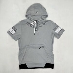 Ecko Unltd Mens Large Pullover Hoodie Gray Short Sleeve‎ Kangaroo Pocket NWT